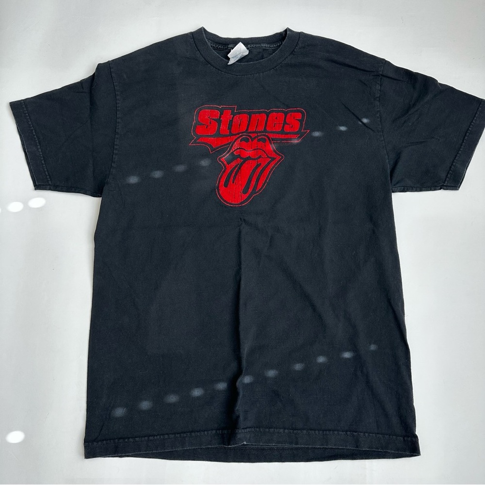 Rolling Stones Flocked Velvet Lips Tee L